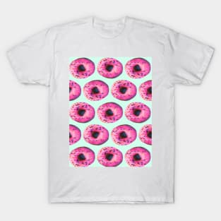 1980s cute kawaii pastel mint pink donuts T-Shirt